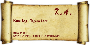 Kmety Agapion névjegykártya